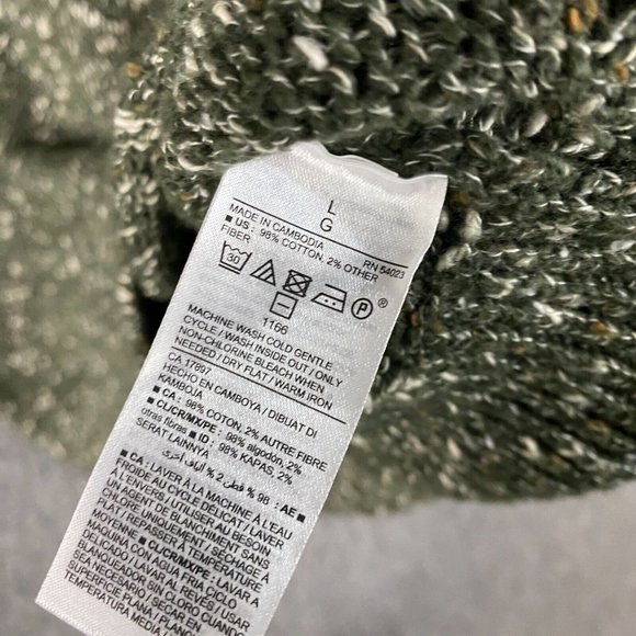 Old Navy Sweater Women's Large Knit Tunic Length Green Cotton L - Picture 4 of 8